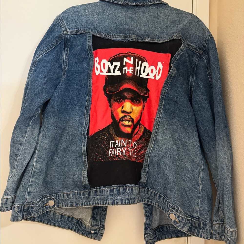 Boyz in the Hood upcycled denim jacket size 2x unisex will fit men’s L\XL - Picture 4 of 5
